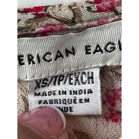 Romantic floral long sleeve fresh color open back blouse button top women XS - Picture 2 of 10